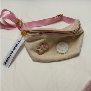Stoney Clover Lane Cream and Pink Belt Bag